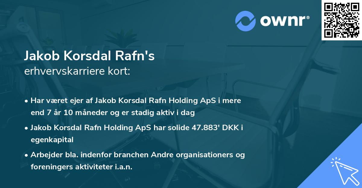 Jakob Korsdal Rafn's erhvervskarriere kort