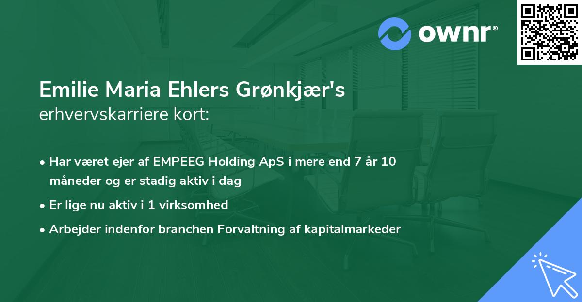 Emilie Maria Ehlers Grønkjær's erhvervskarriere kort