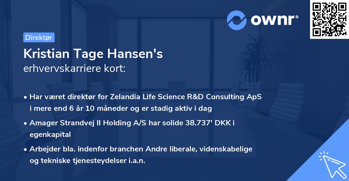 Kristian Tage Hansen's erhvervskarriere kort