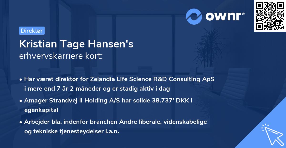 Kristian Tage Hansen's erhvervskarriere kort