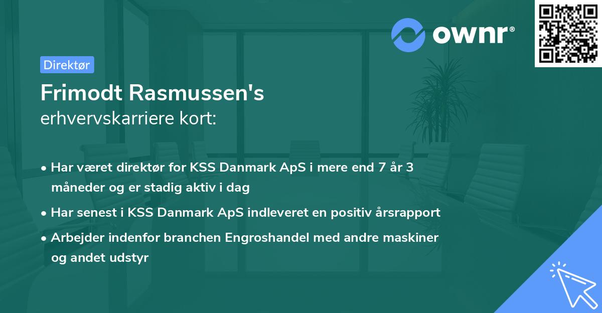 Frimodt Rasmussen's erhvervskarriere kort