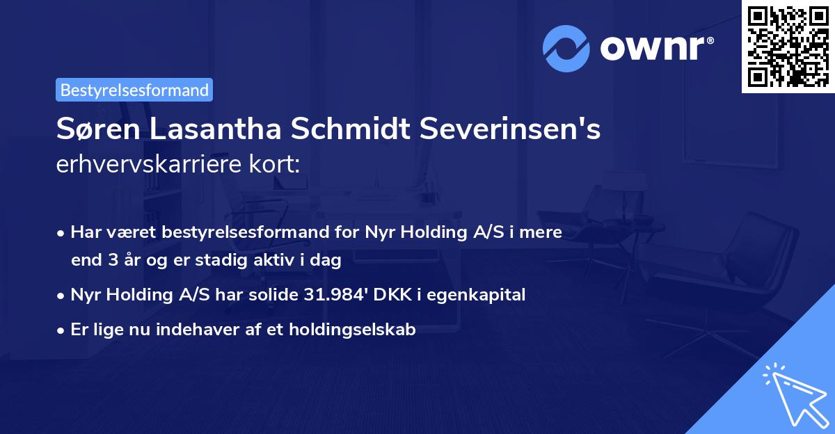 Søren Lasantha Schmidt Severinsen's erhvervskarriere kort