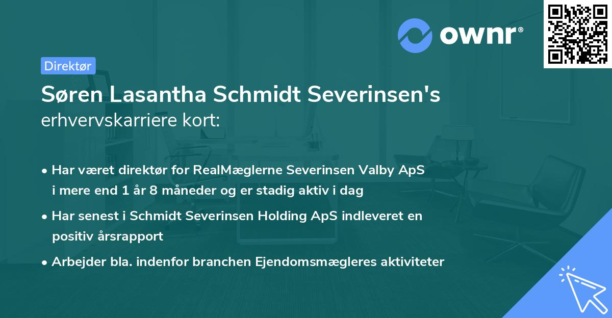 Søren Lasantha Schmidt Severinsen's erhvervskarriere kort