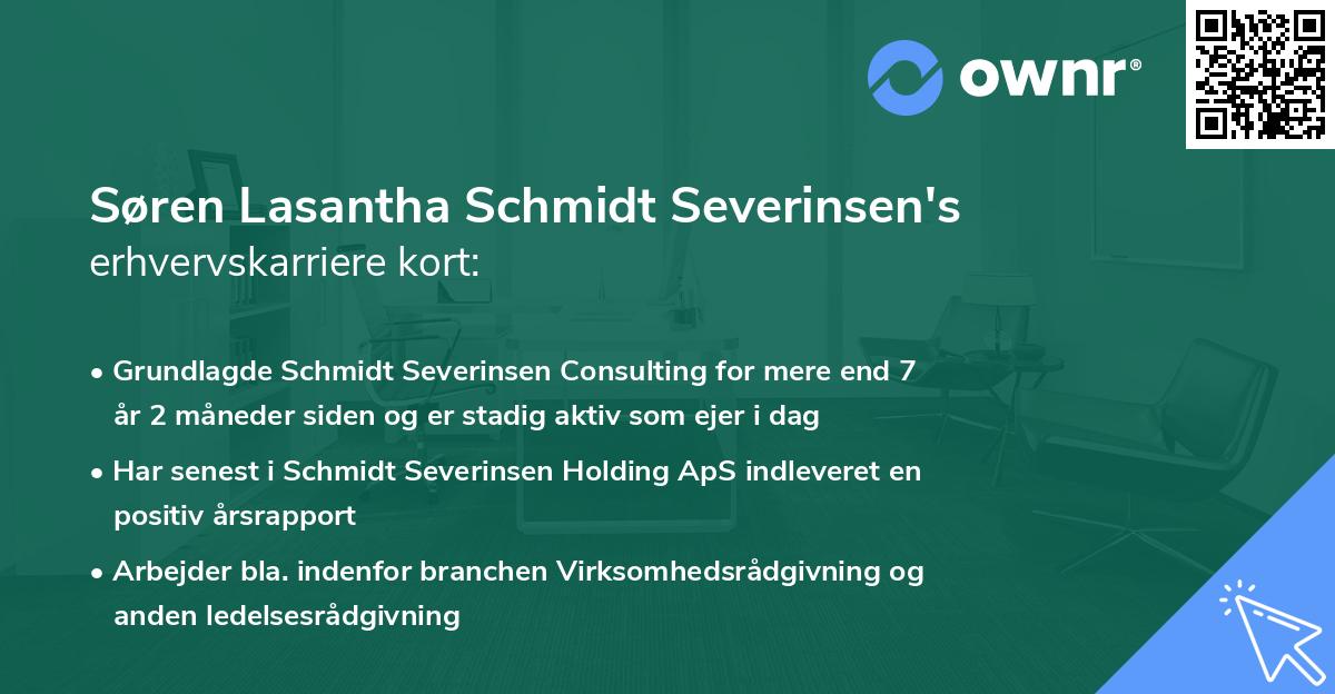 Søren Lasantha Schmidt Severinsen's erhvervskarriere kort