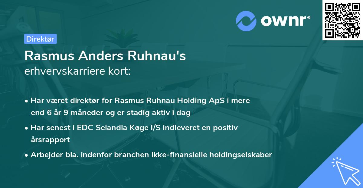 Rasmus Anders Ruhnau's erhvervskarriere kort