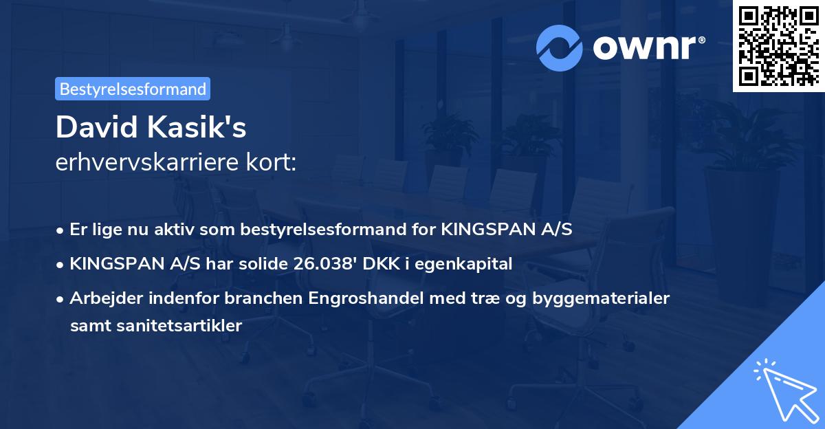 David Kasik's erhvervskarriere kort