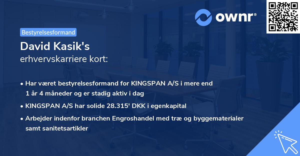 David Kasik's erhvervskarriere kort