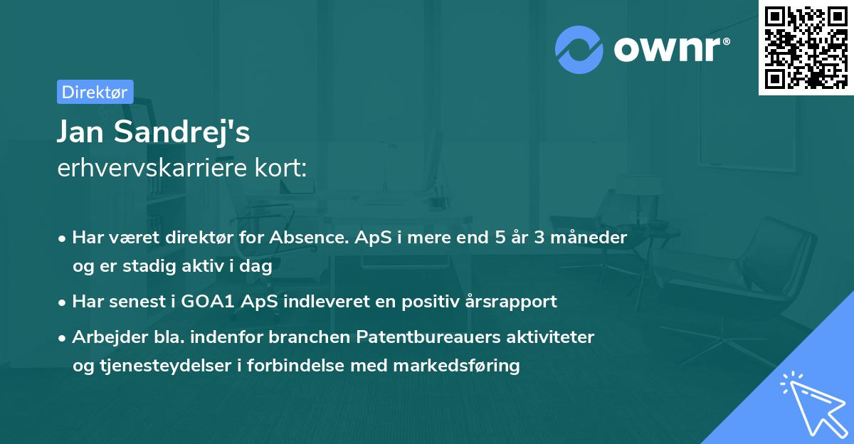 Jan Sandrej's erhvervskarriere kort