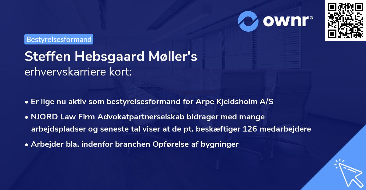 Steffen Hebsgaard Møller's erhvervskarriere kort