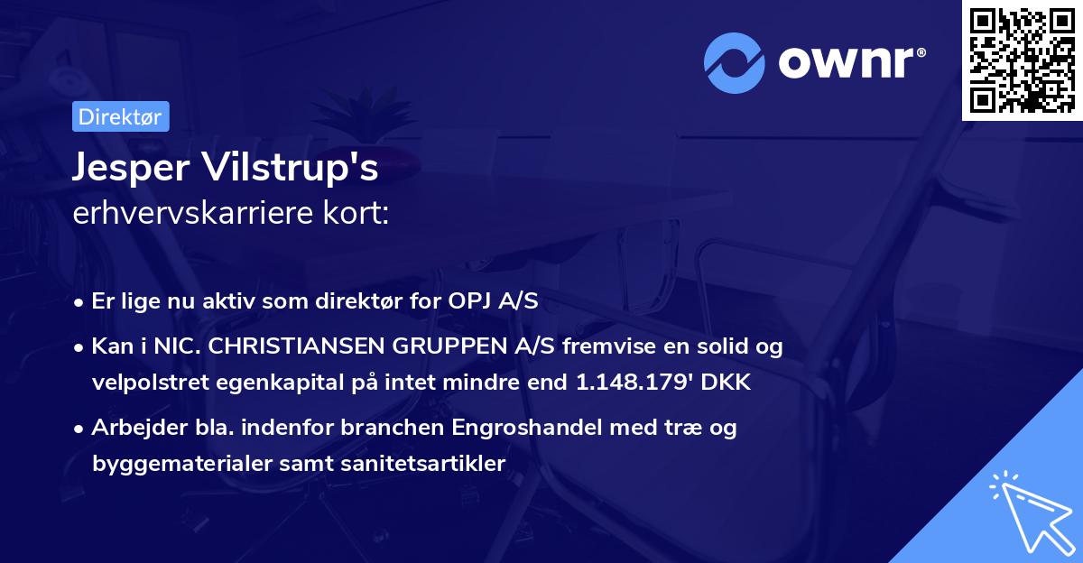Jesper Vilstrup's erhvervskarriere kort