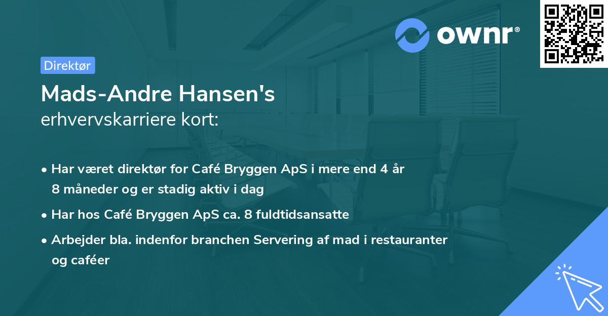 Mads-Andre Hansen's erhvervskarriere kort