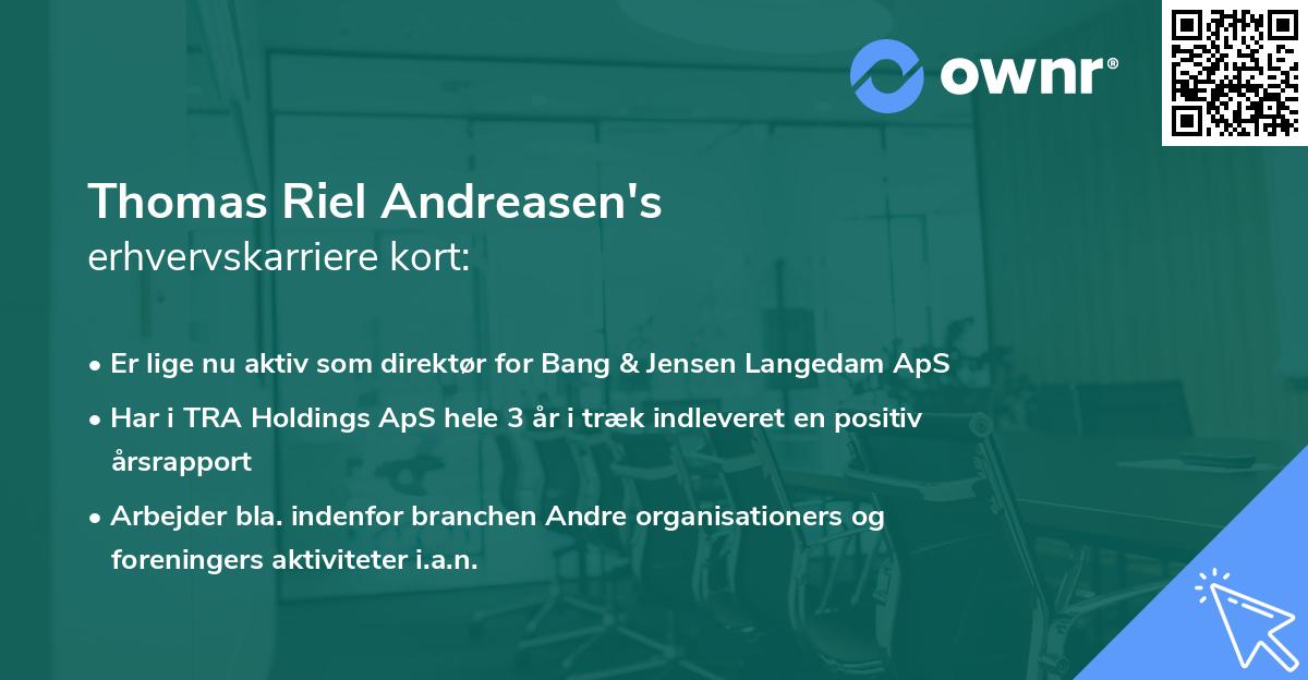 Thomas Riel Andreasen's erhvervskarriere kort