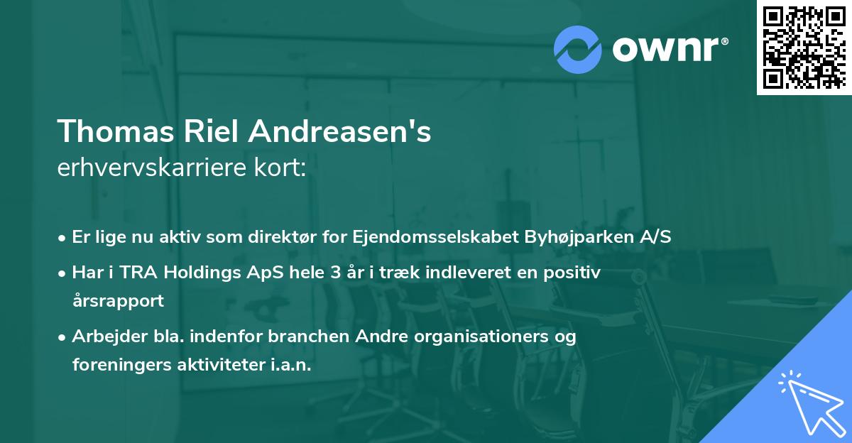 Thomas Riel Andreasen's erhvervskarriere kort