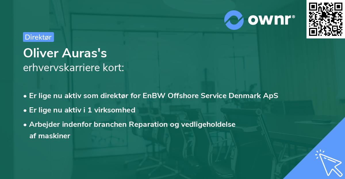 Oliver Auras's erhvervskarriere kort