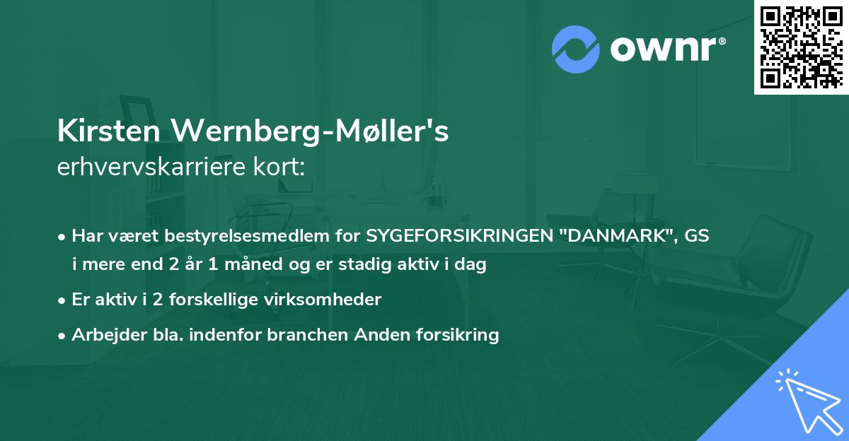 Kirsten Wernberg-Møller's erhvervskarriere kort