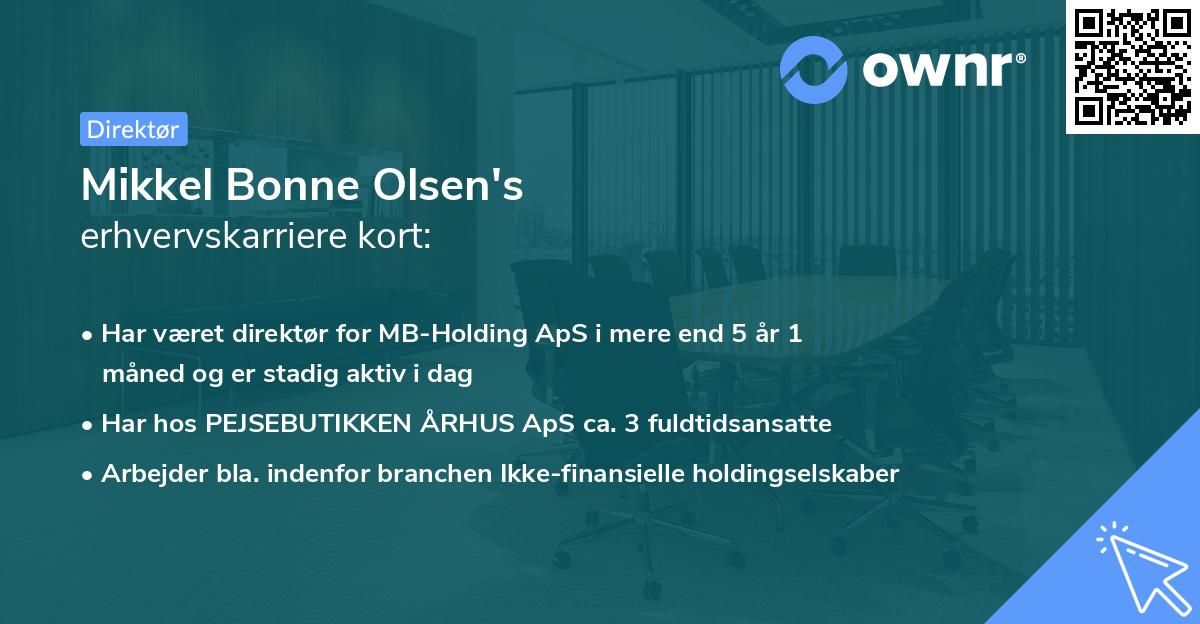 Mikkel Bonne Olsen's erhvervskarriere kort