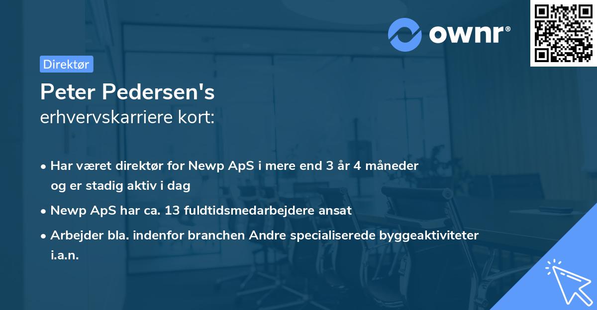 Peter Pedersen's erhvervskarriere kort