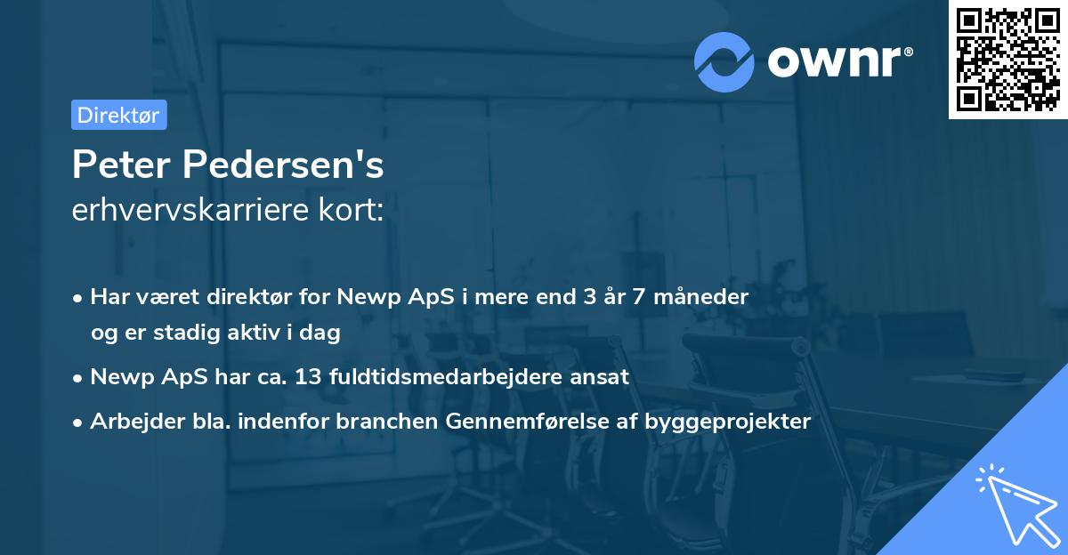 Peter Pedersen's erhvervskarriere kort