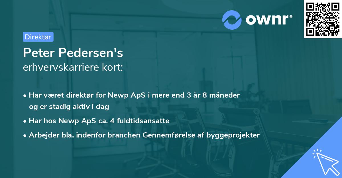 Peter Pedersen's erhvervskarriere kort