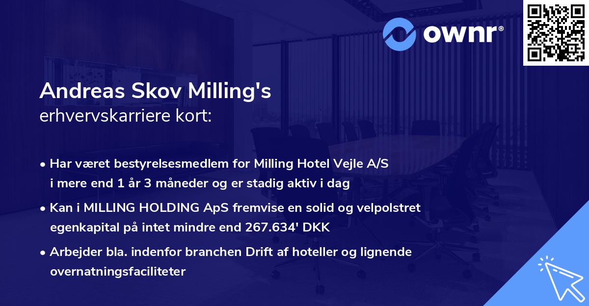 Andreas Skov Milling's erhvervskarriere kort