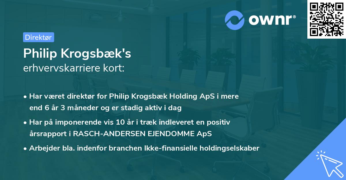 Philip Krogsbæk's erhvervskarriere kort