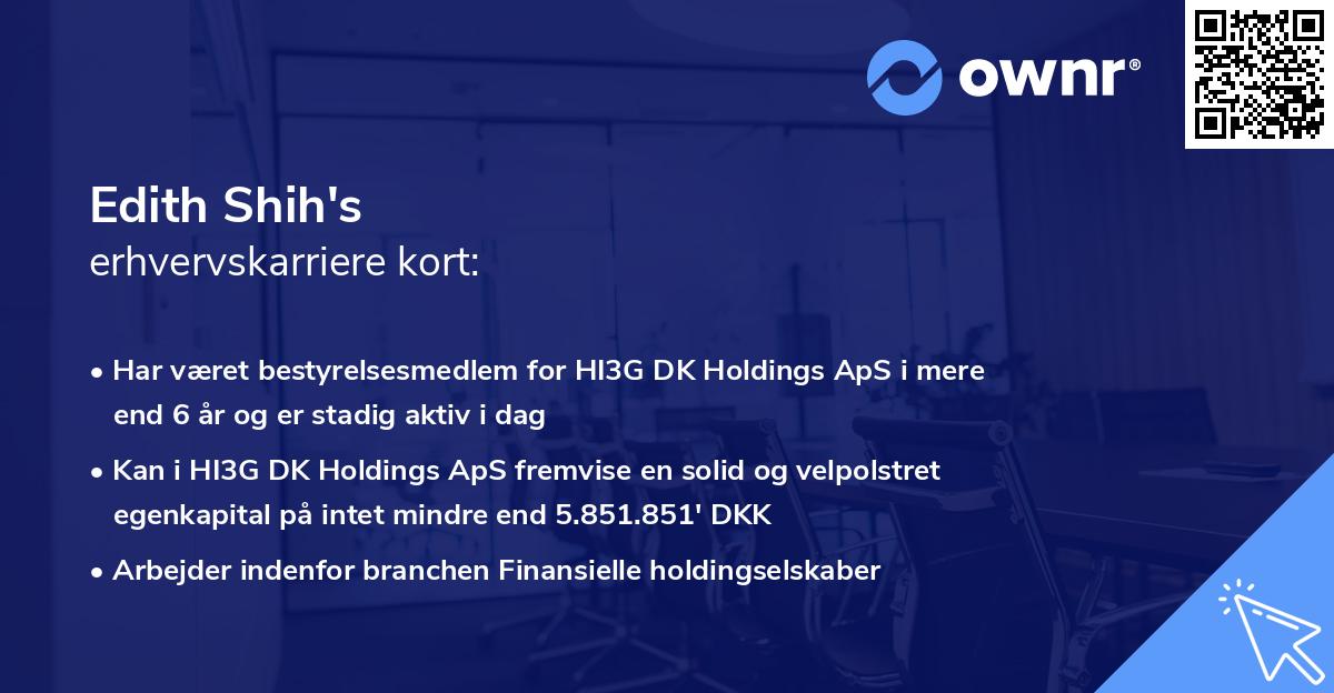 Edith Shih's erhvervskarriere kort