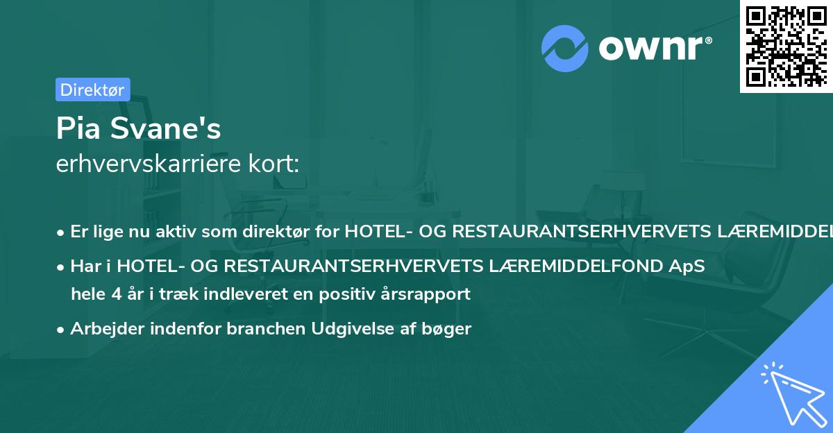 Pia Svane's erhvervskarriere kort