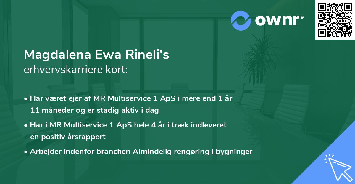 Magdalena Ewa Rineli's erhvervskarriere kort