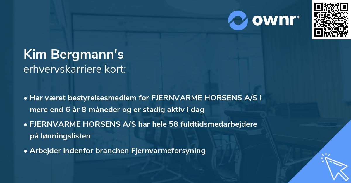 Kim Bergmann's erhvervskarriere kort