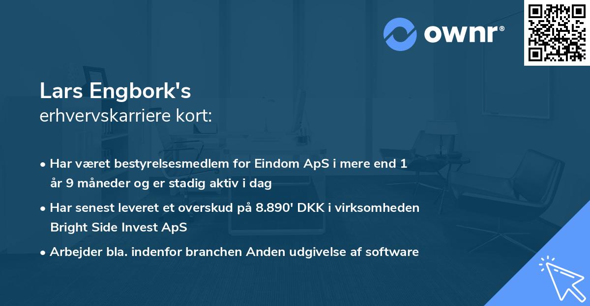 Lars Engbork's erhvervskarriere kort