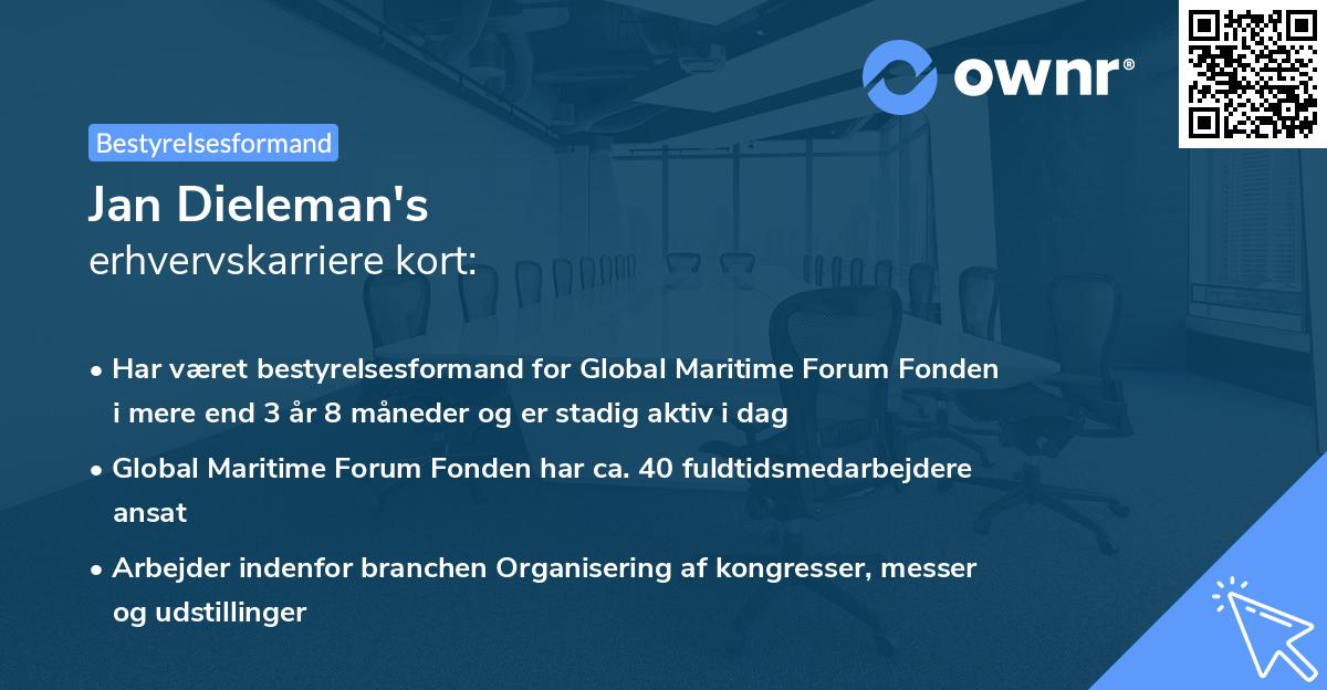 Jan Dieleman's erhvervskarriere kort