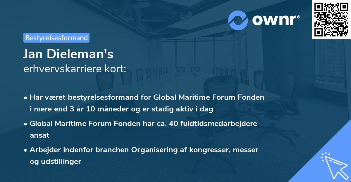 Jan Dieleman's erhvervskarriere kort