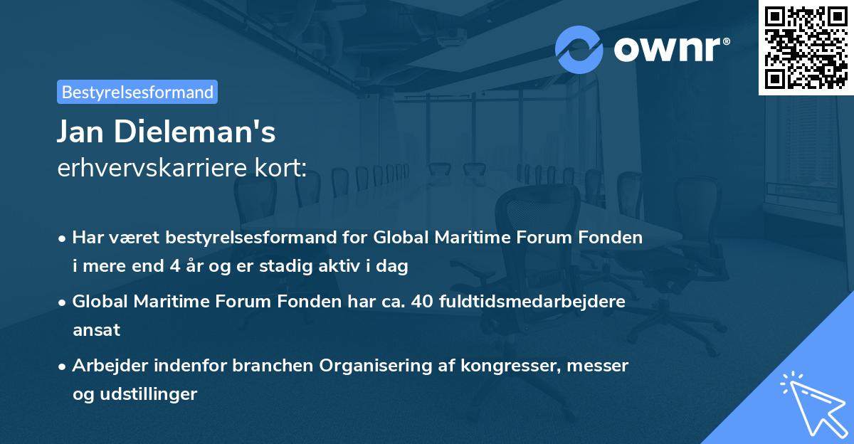 Jan Dieleman's erhvervskarriere kort