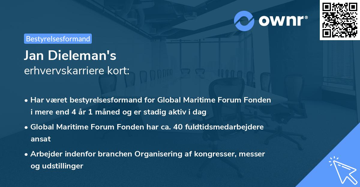 Jan Dieleman's erhvervskarriere kort