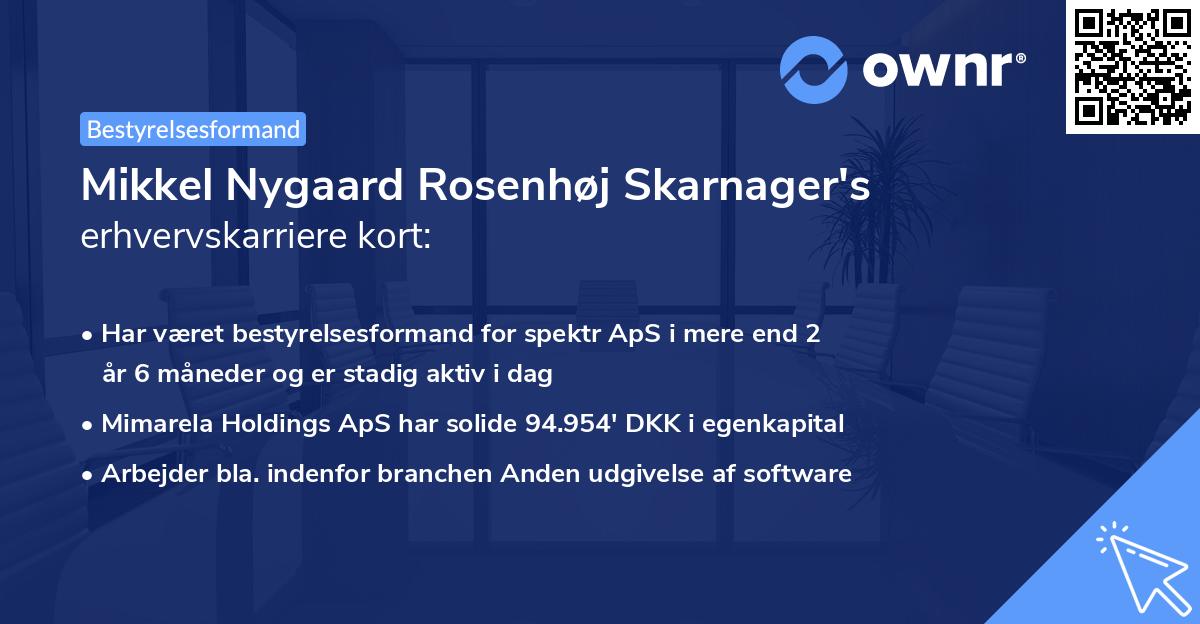 Mikkel Nygaard Rosenhøj Skarnager's erhvervskarriere kort