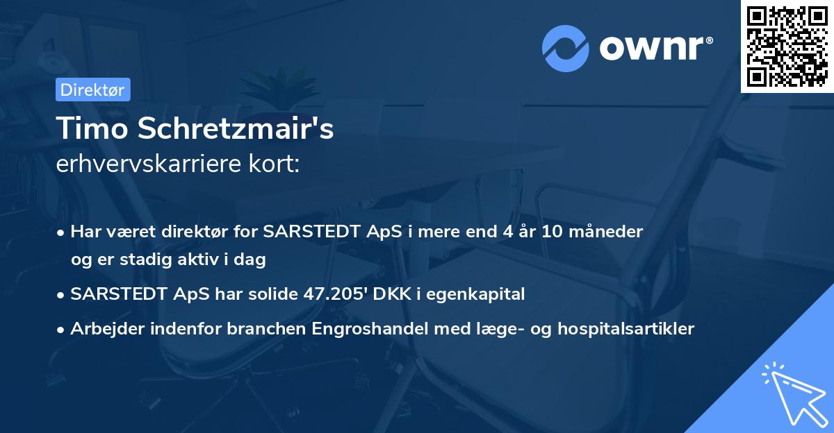 Timo Schretzmair's erhvervskarriere kort