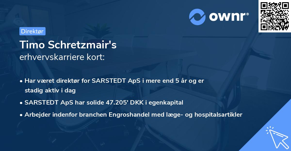 Timo Schretzmair's erhvervskarriere kort