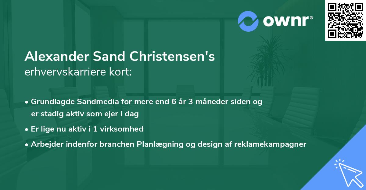 Alexander Sand Christensen's erhvervskarriere kort