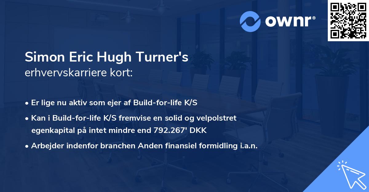 Simon Eric Hugh Turner's erhvervskarriere kort