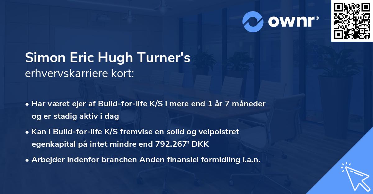 Simon Eric Hugh Turner's erhvervskarriere kort