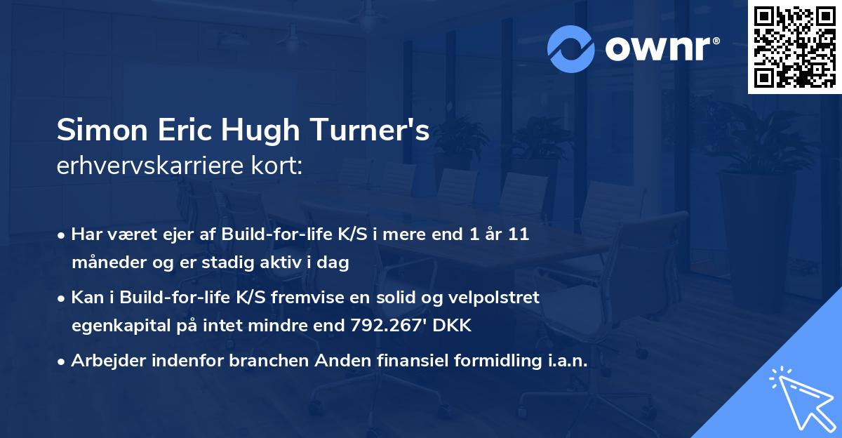 Simon Eric Hugh Turner's erhvervskarriere kort