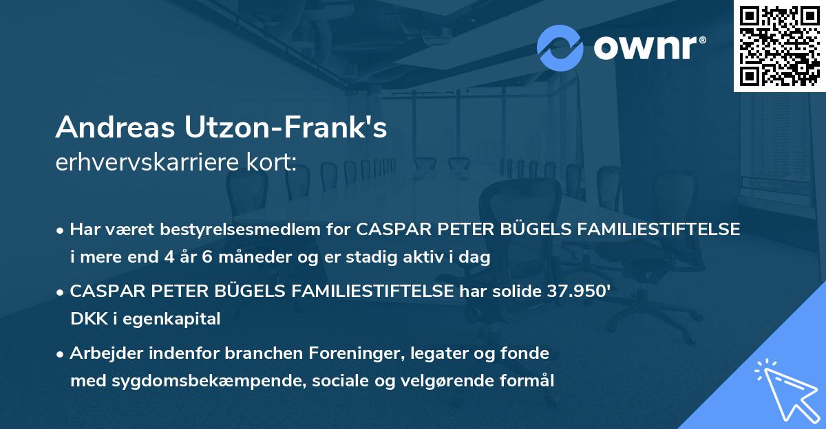 Andreas Utzon-Frank's erhvervskarriere kort