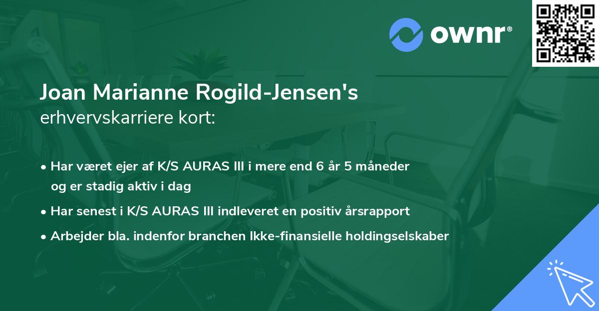 Joan Marianne Rogild-Jensen's erhvervskarriere kort