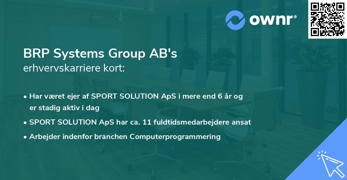 BRP Systems Group AB's erhvervskarriere kort