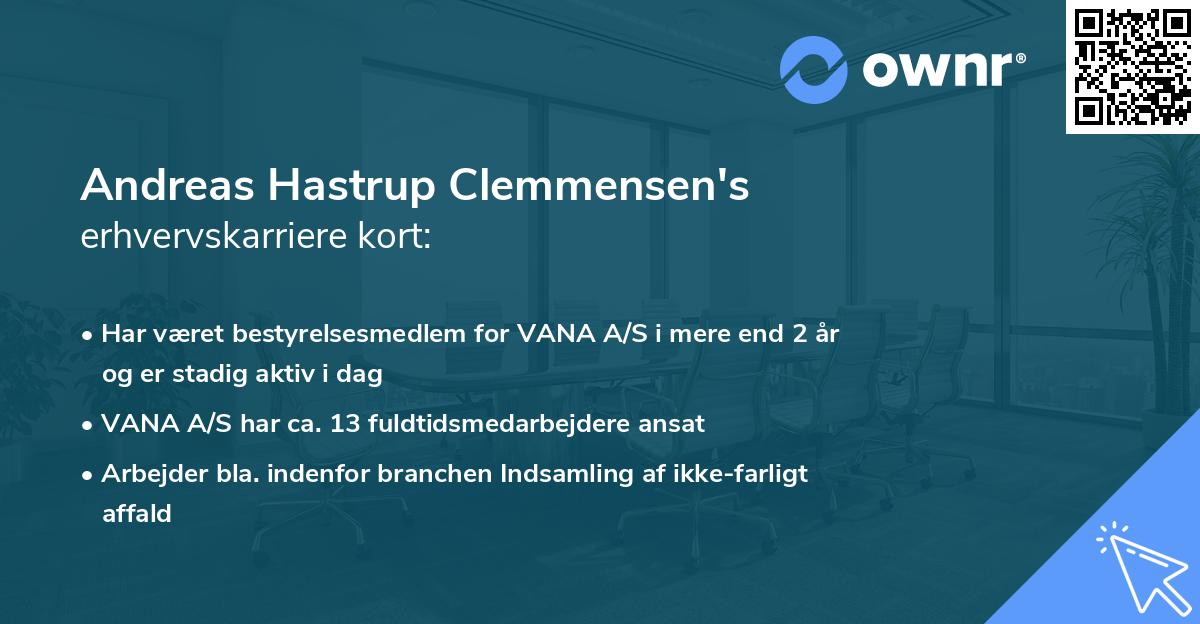 Andreas Hastrup Clemmensen's erhvervskarriere kort