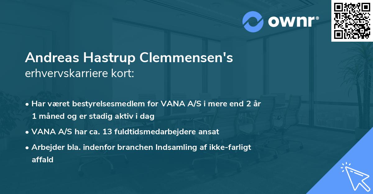 Andreas Hastrup Clemmensen's erhvervskarriere kort