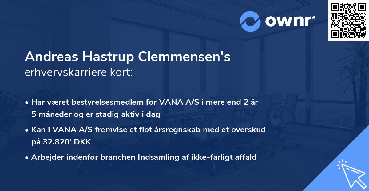 Andreas Hastrup Clemmensen's erhvervskarriere kort