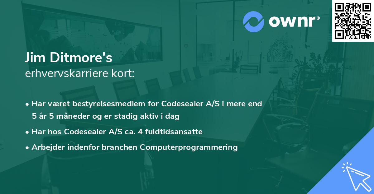 Jim Ditmore's erhvervskarriere kort