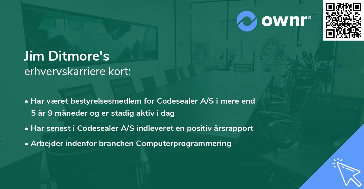 Jim Ditmore's erhvervskarriere kort