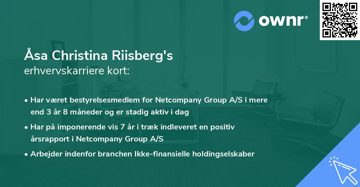 Åsa Christina Riisberg's erhvervskarriere kort